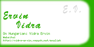 ervin vidra business card